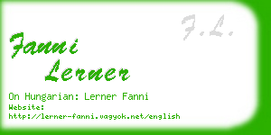 fanni lerner business card